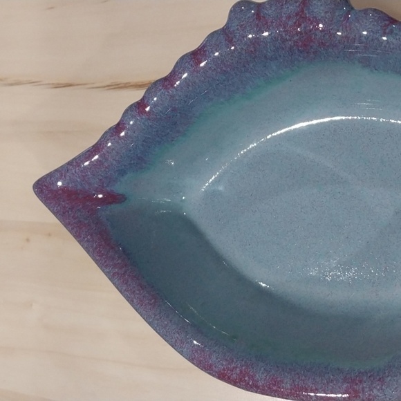 Crab Shaped Dish Bowl Art Pottery Glazed Stoneware Signed 8" Coastal Nautical - Picture 3 of 13